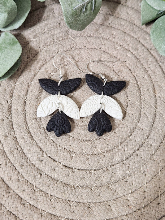 Floral Textured Petal Drop Dangles