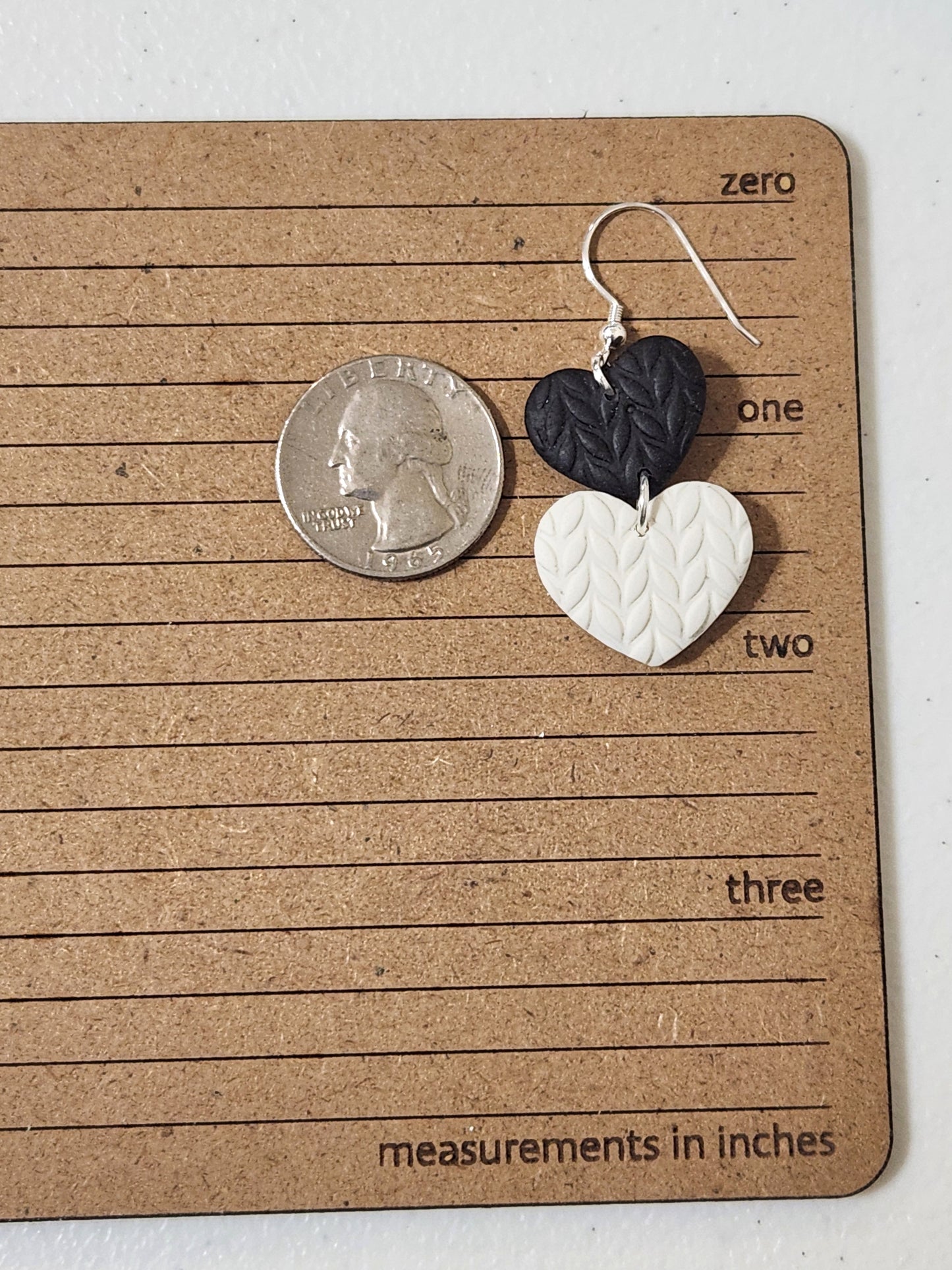 Sweater Textured Double Heart Dangles