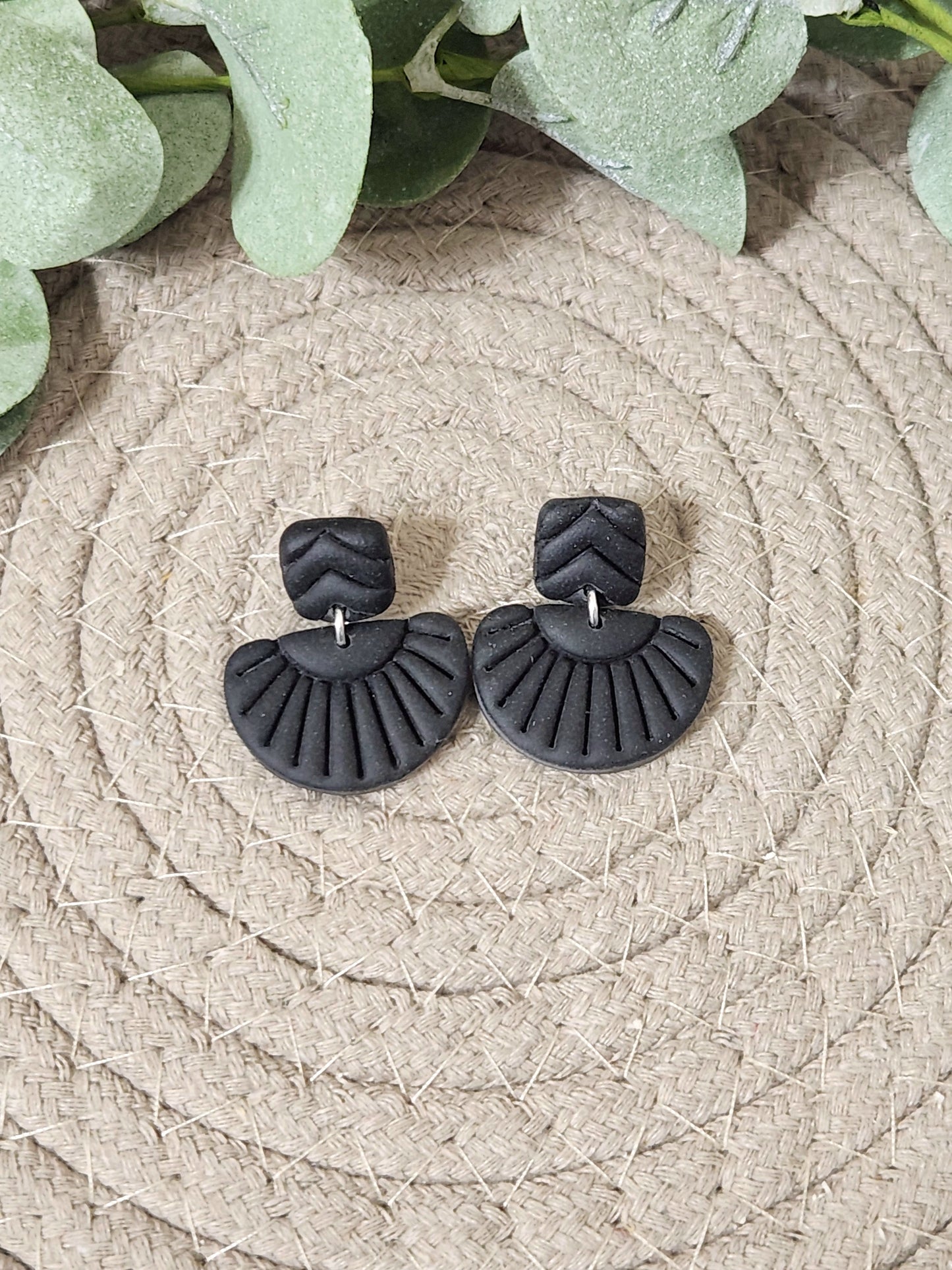 Black Half Sun Dangles