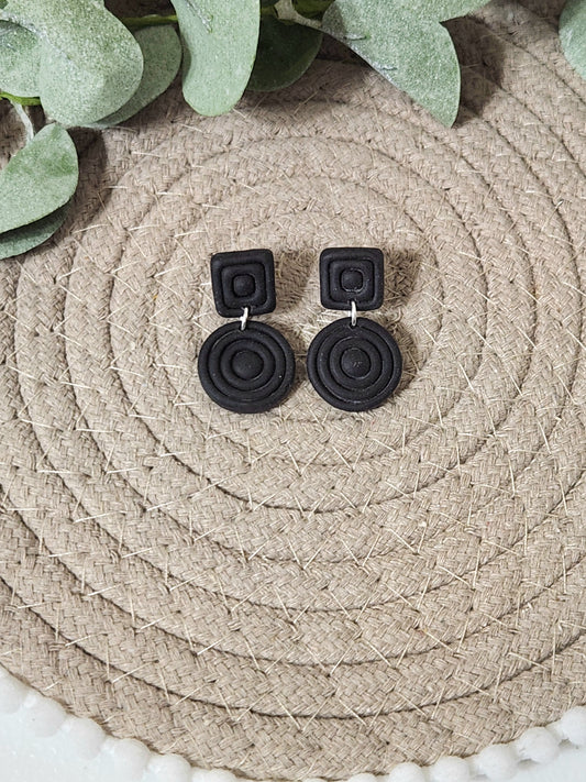Black Circle Dangles