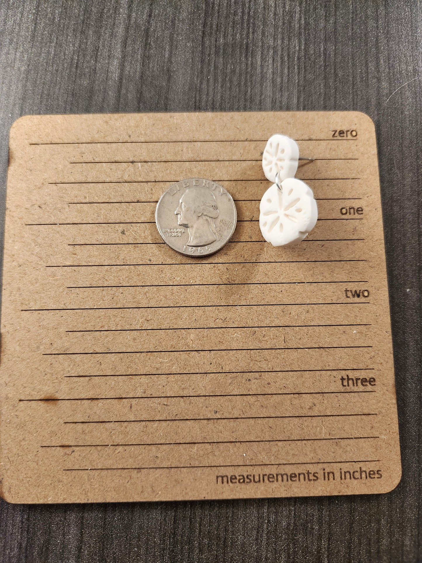 White Double Sand Dollar Dangles