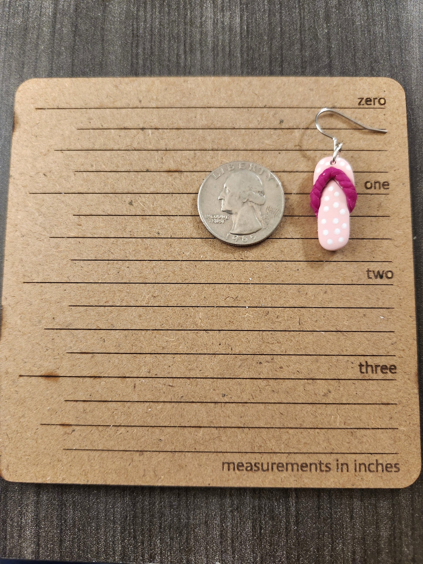 Pink and White Polka Dot Flip Flop Dangles