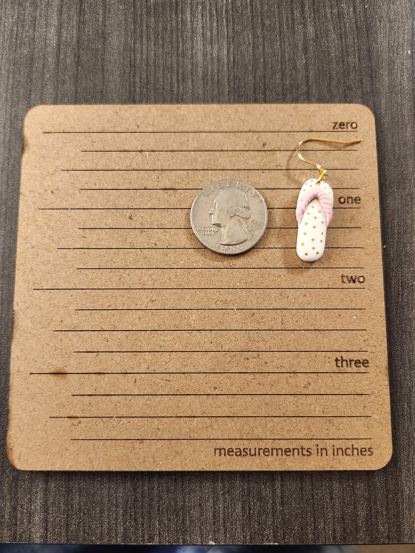 Pink and Gold Polka Dot Flip Flop Dangles