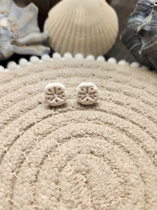 White Sand Dollar Studs
