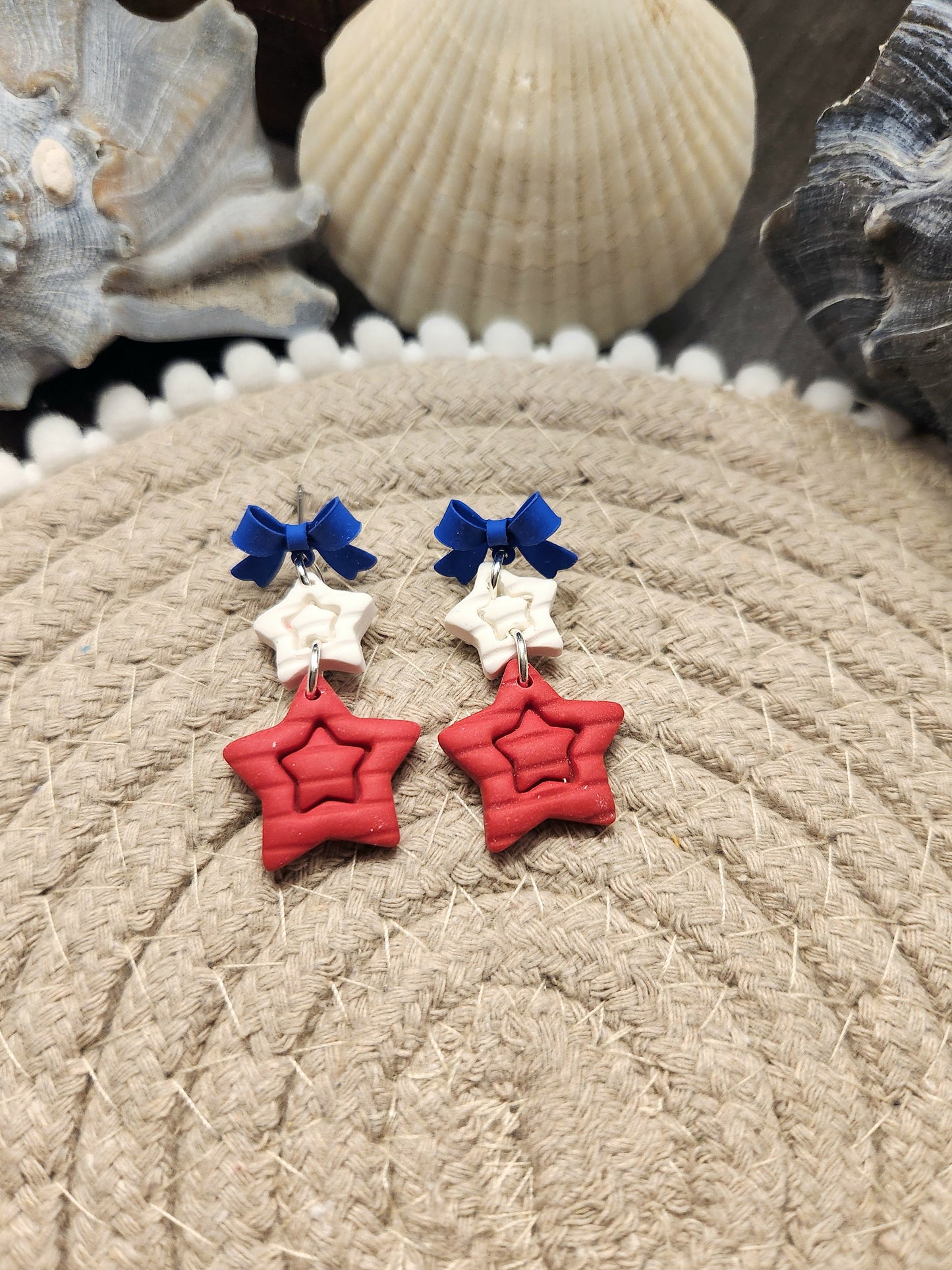 Red White Blue Star Dangles