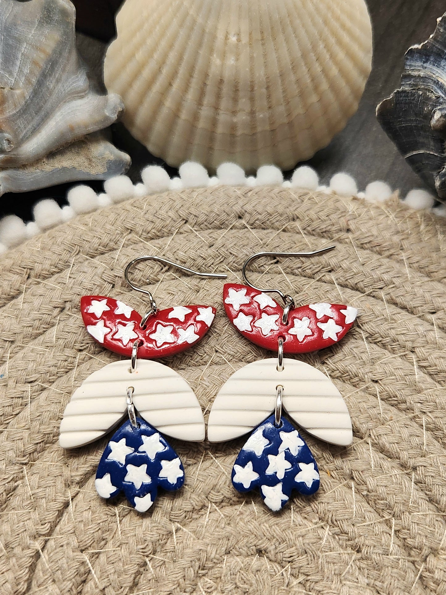 Stars and Stripes Petal Drop Dangles