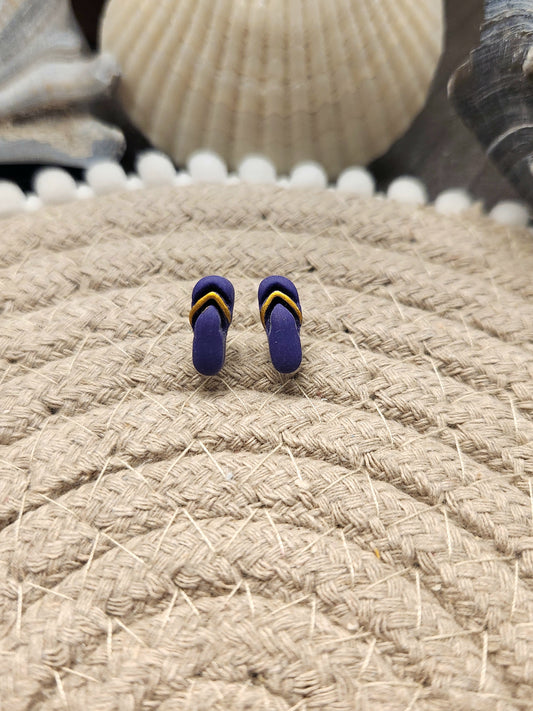 Purple and Gold Flip Flop Studs