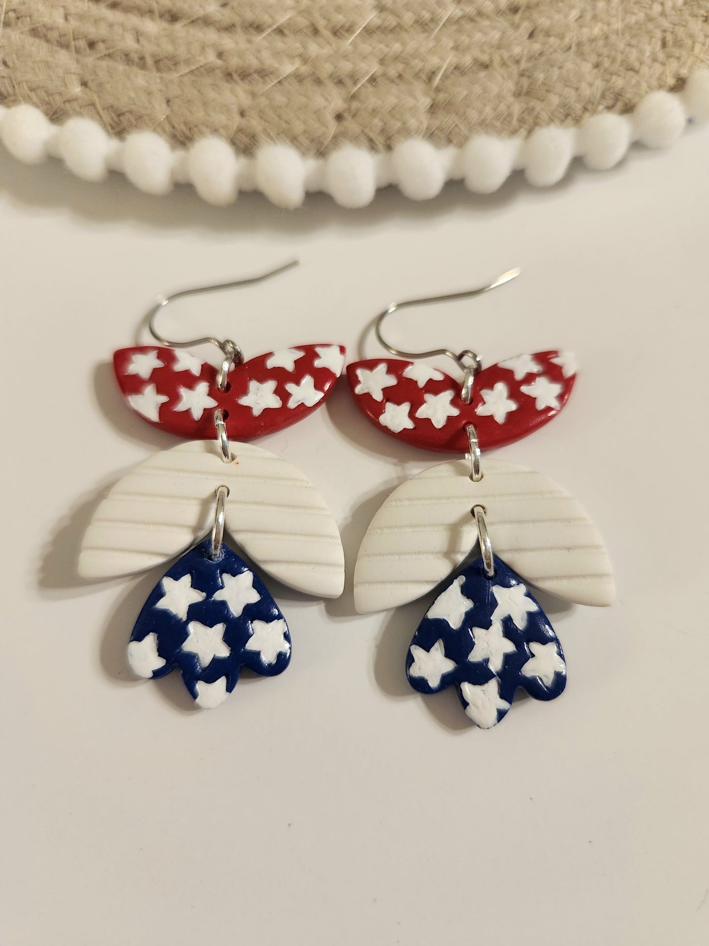 Stars and Stripes Petal Drop Dangles