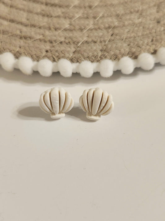 White Shell Studs