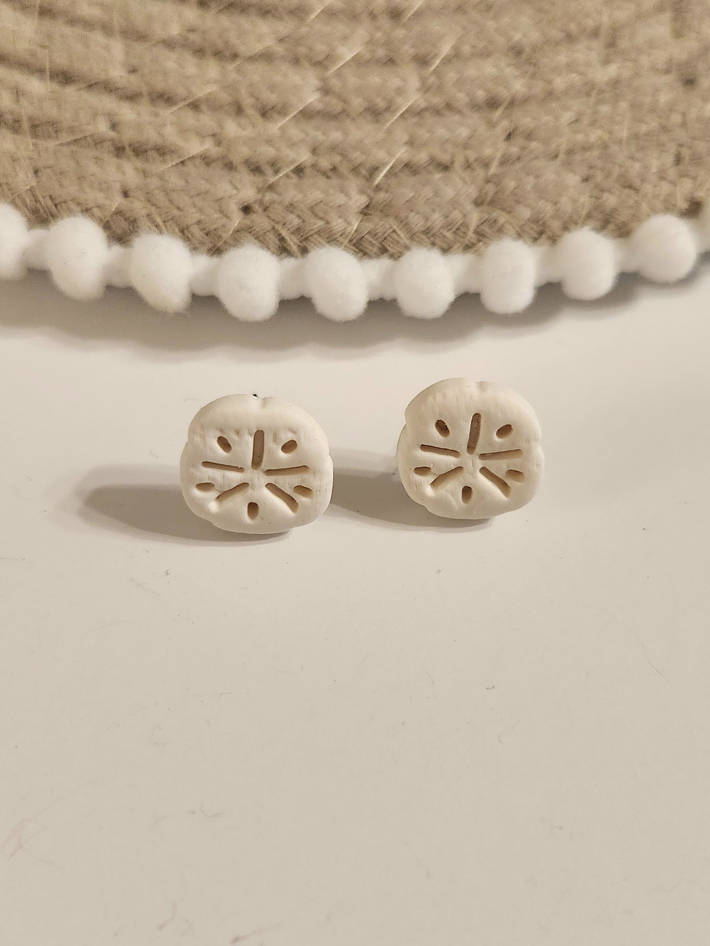 White Sand Dollar Studs