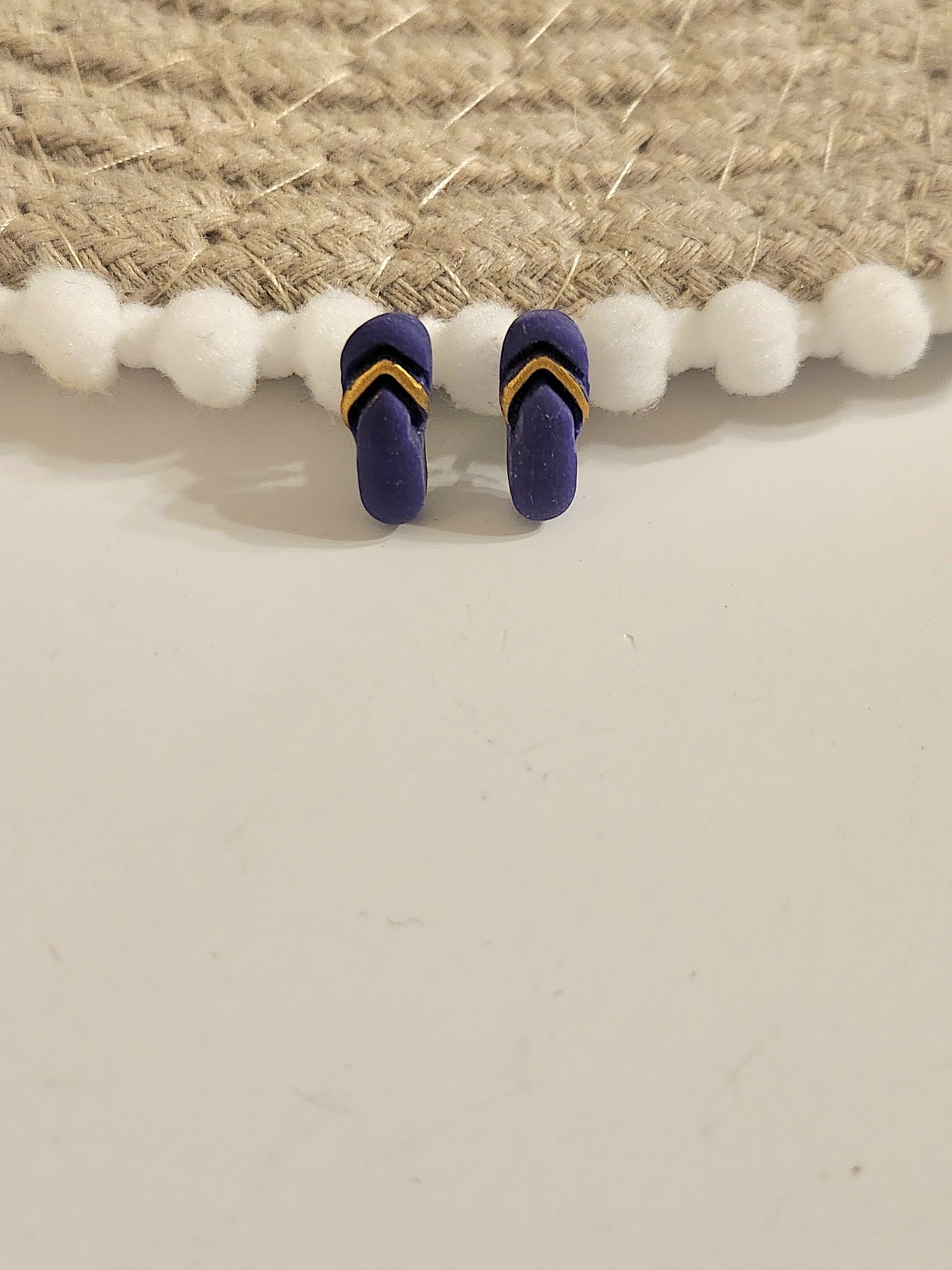 Purple and Gold Flip Flop Studs