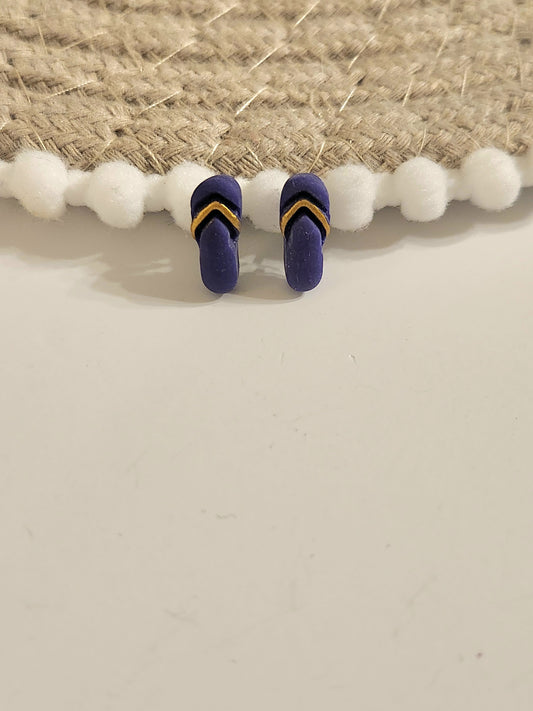Purple and Gold Flip Flop Studs