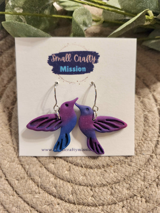 Purple Hummingbird Dangles