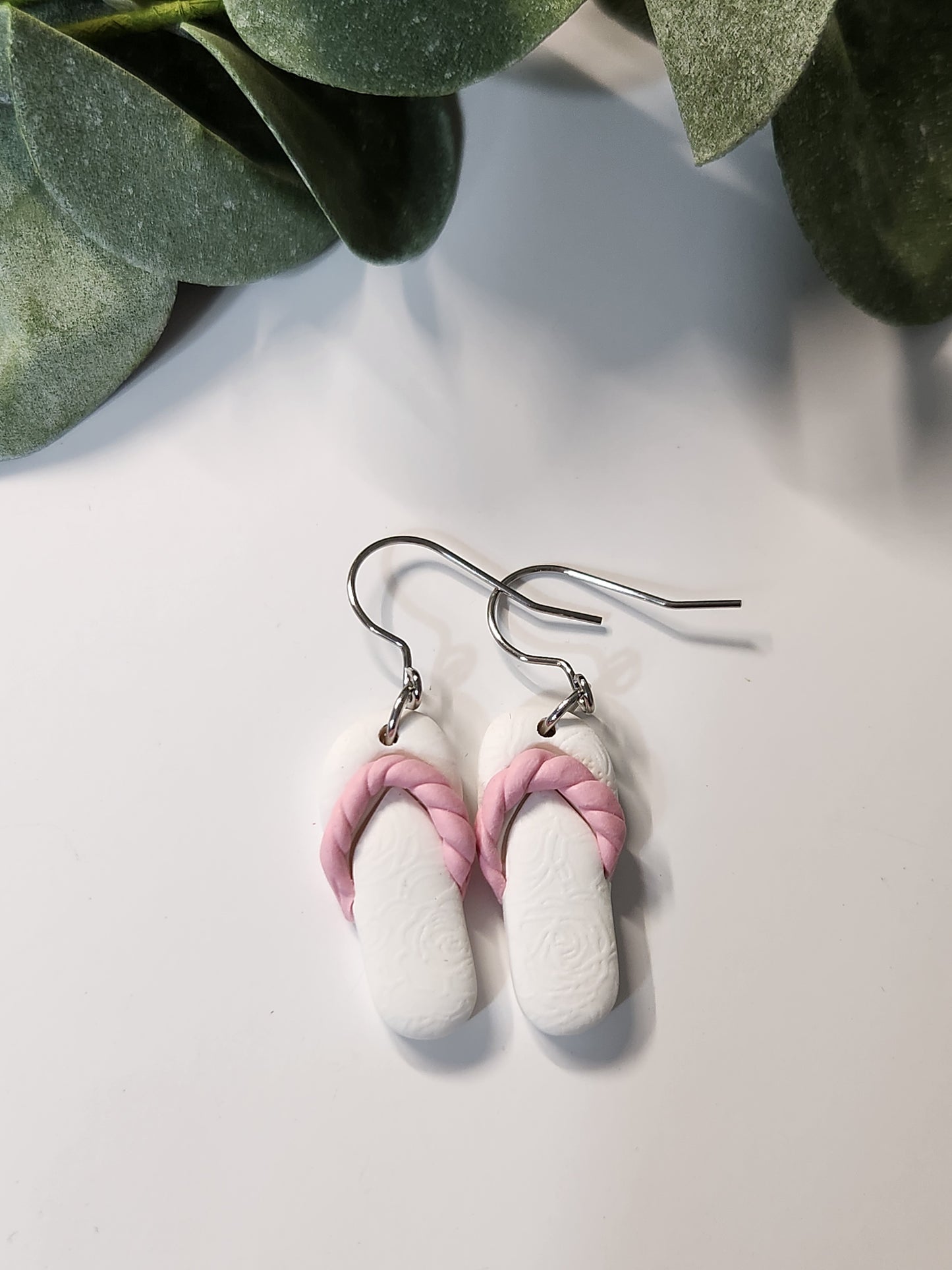 Flip Flop Dangle Earrings - Silver