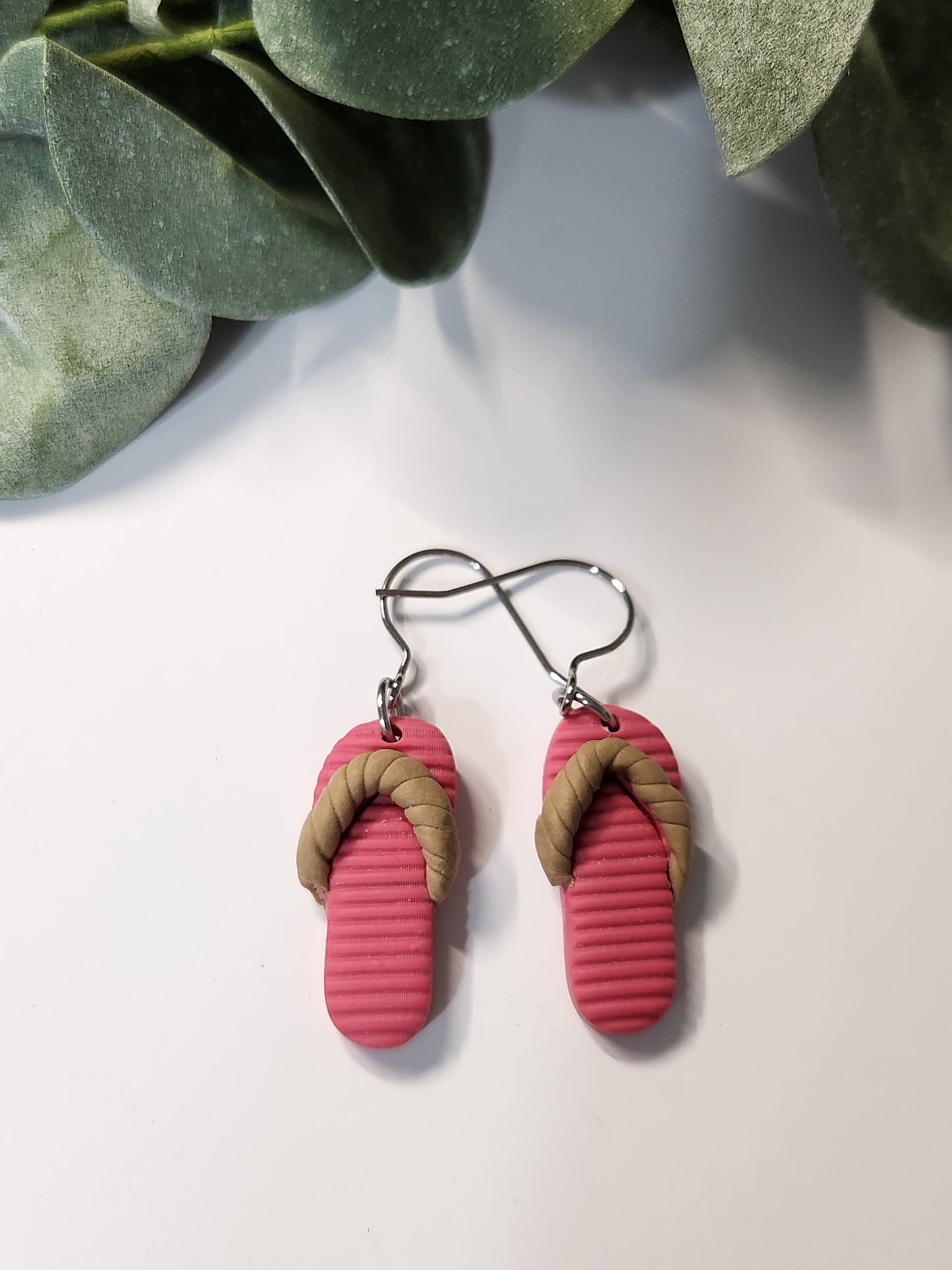 Flip Flop Dangle Earrings - Silver