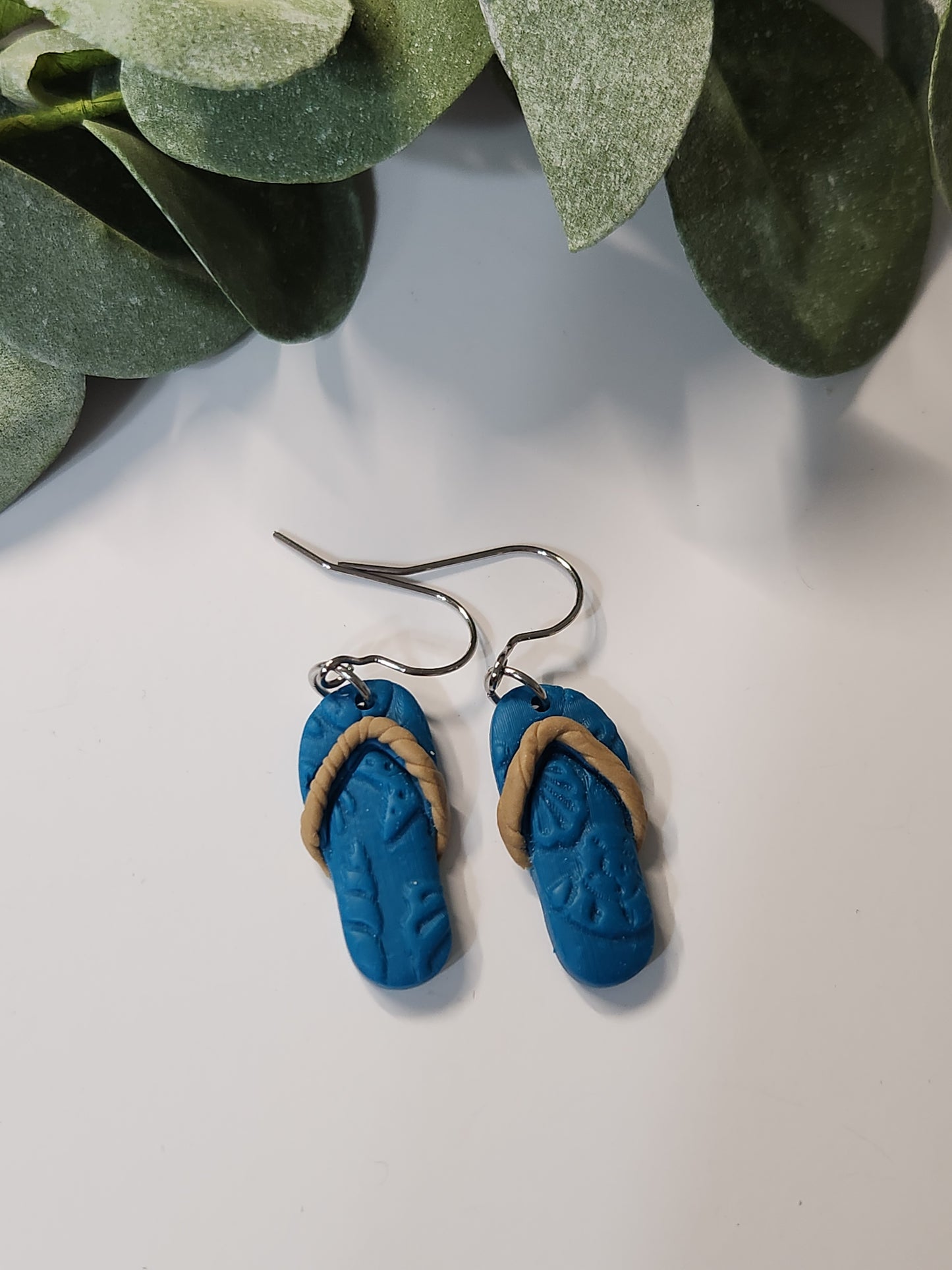 Flip Flop Dangle Earrings - Silver