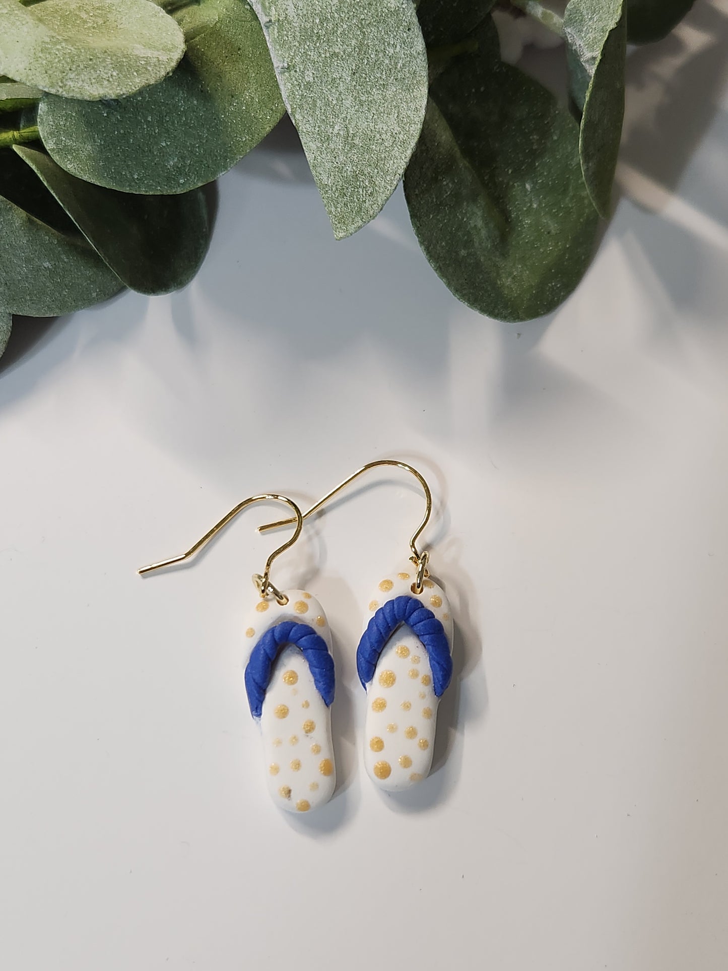 Flip Flop Dangle Earrings -Gold