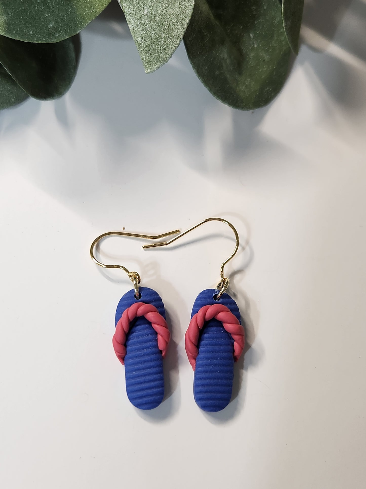 Flip Flop Dangle Earrings -Gold