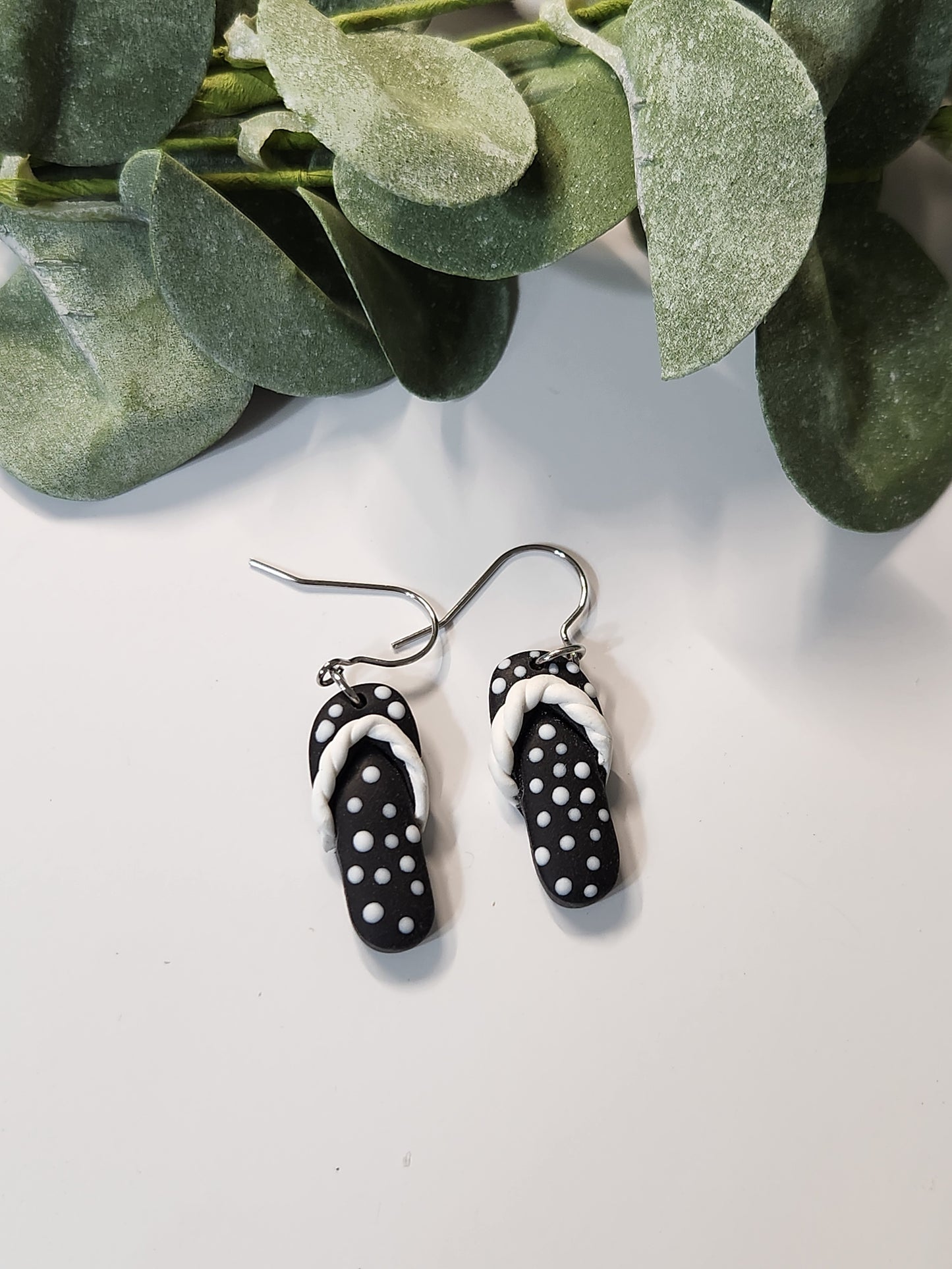 Flip Flop Dangle Earrings - Silver