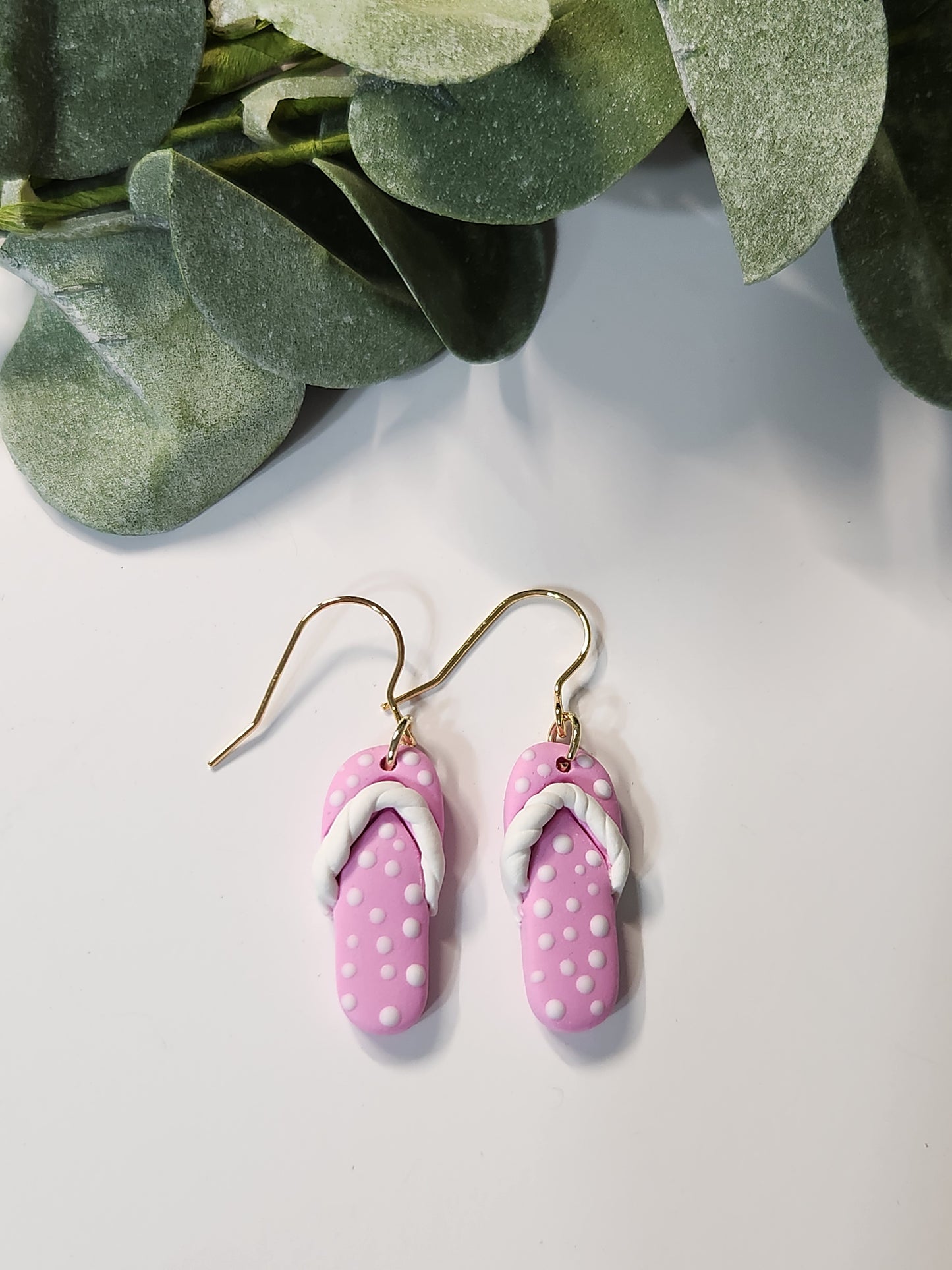 Flip Flop Dangle Earrings -Gold