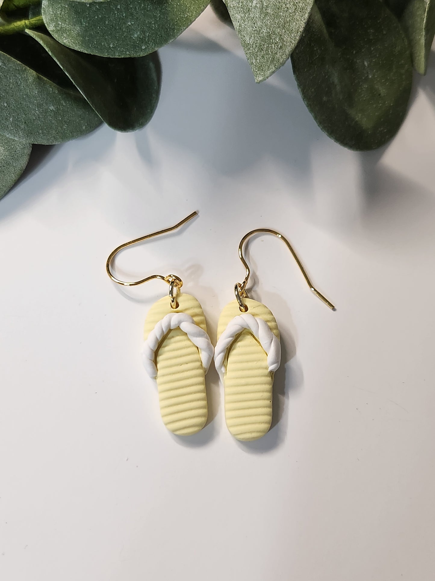 Flip Flop Dangle Earrings -Gold