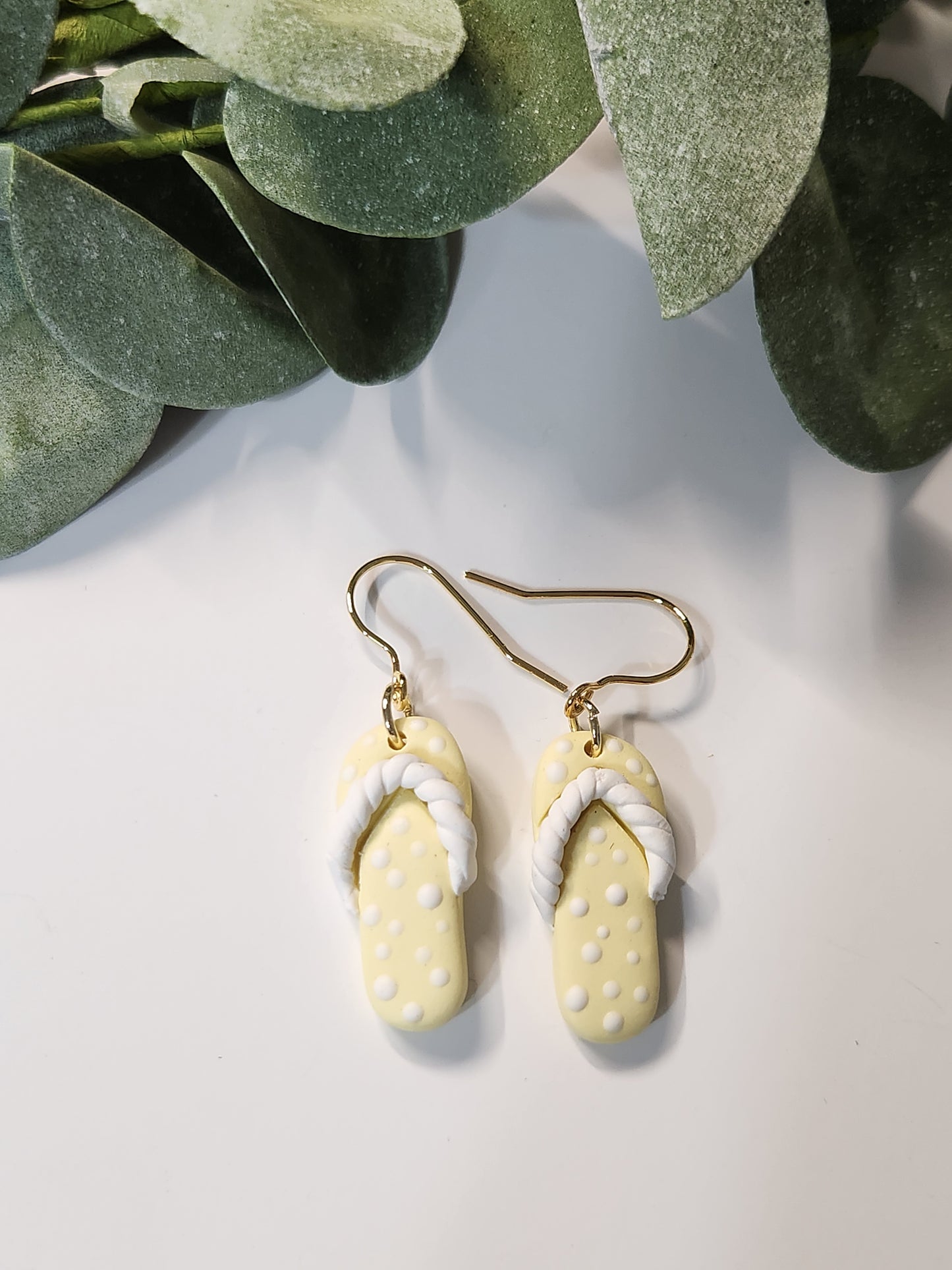 Flip Flop Dangle Earrings -Gold