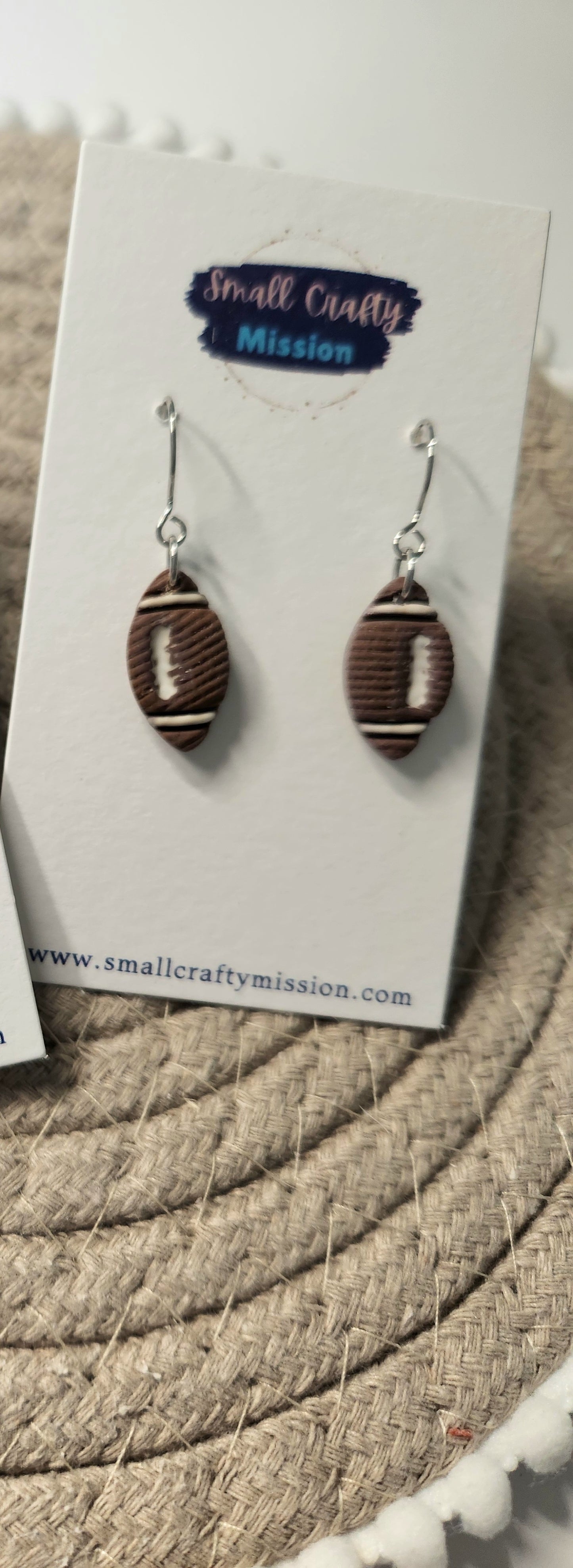 Football Dangle Earrings