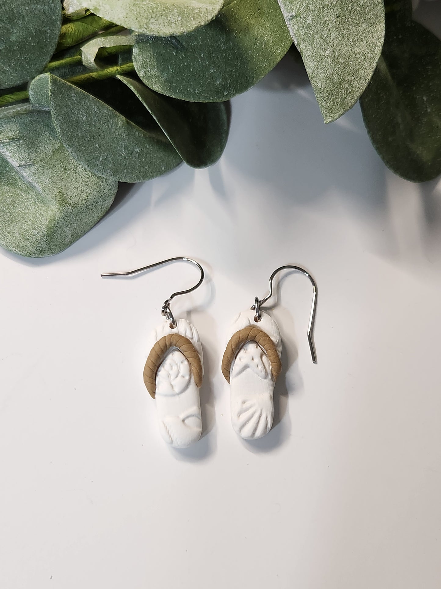 Flip Flop Dangle Earrings - Silver