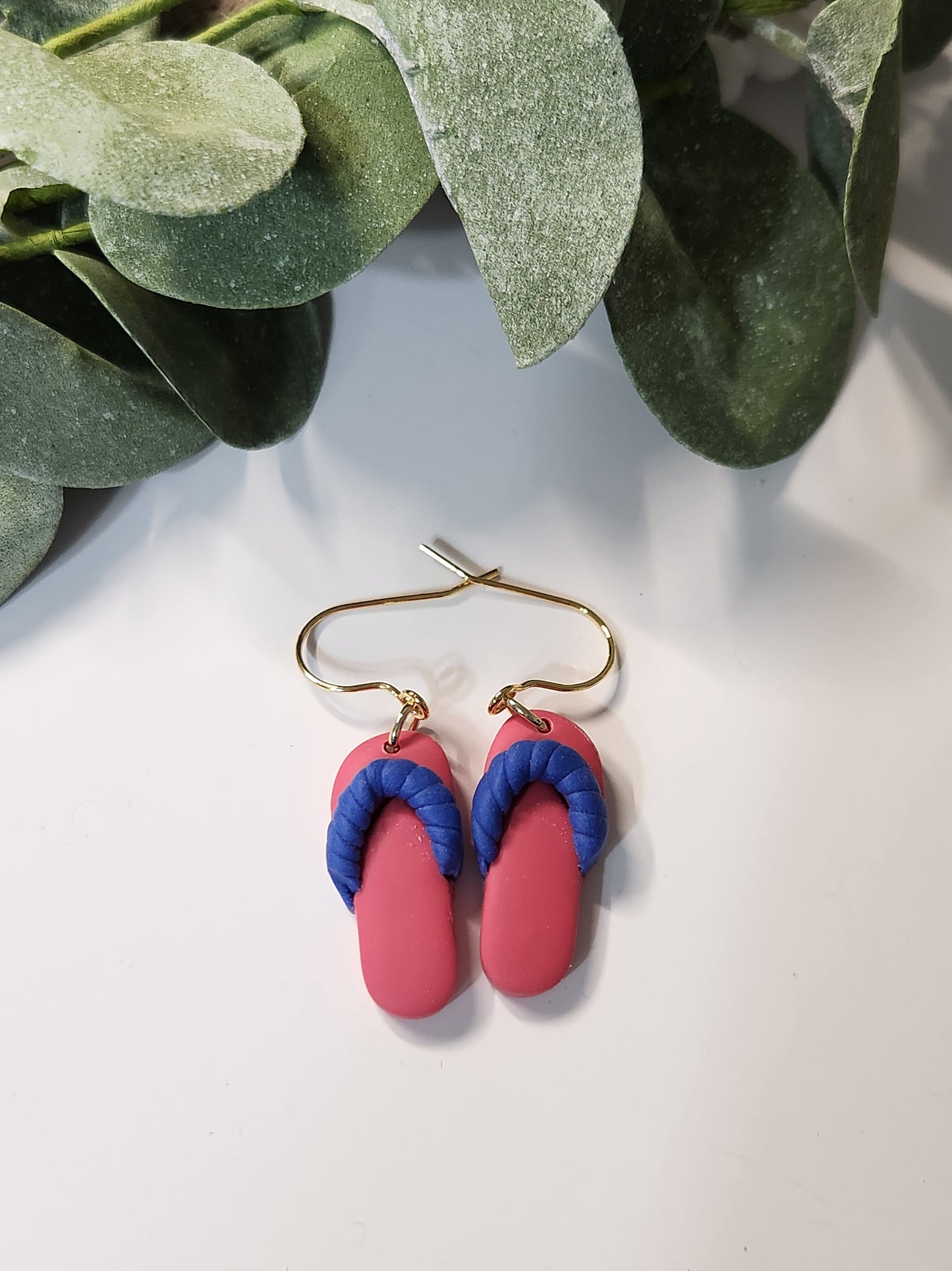 Flip Flop Dangle Earrings -Gold