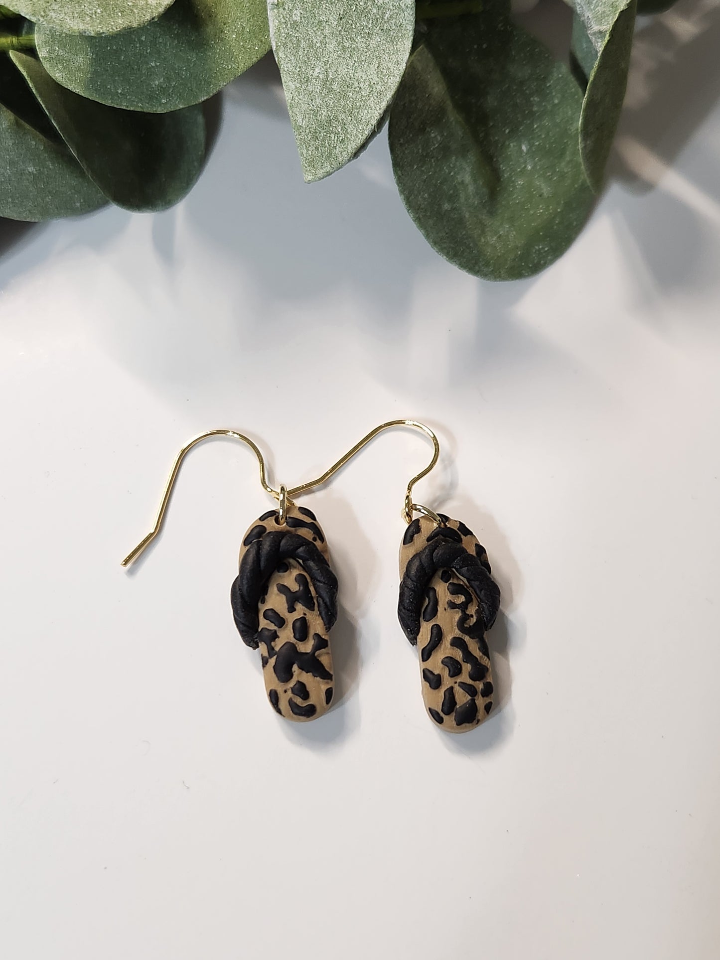 Flip Flop Dangle Earrings -Gold