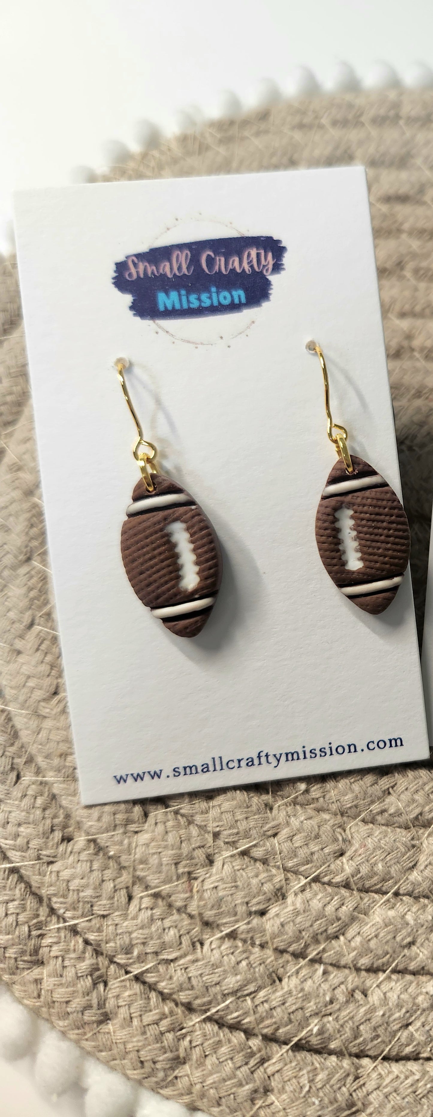 Football Dangle Earrings