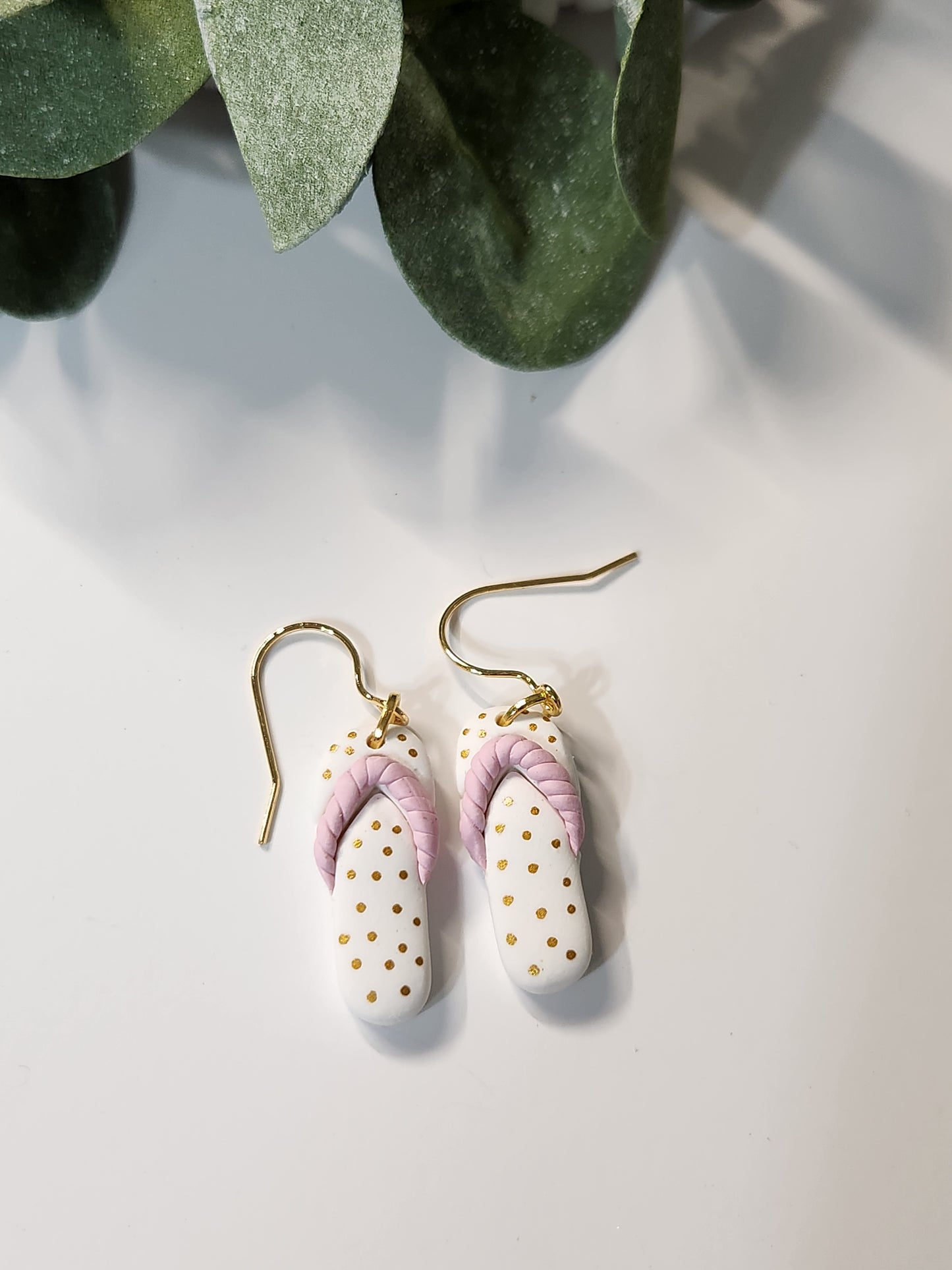 Flip Flop Dangle Earrings -Gold