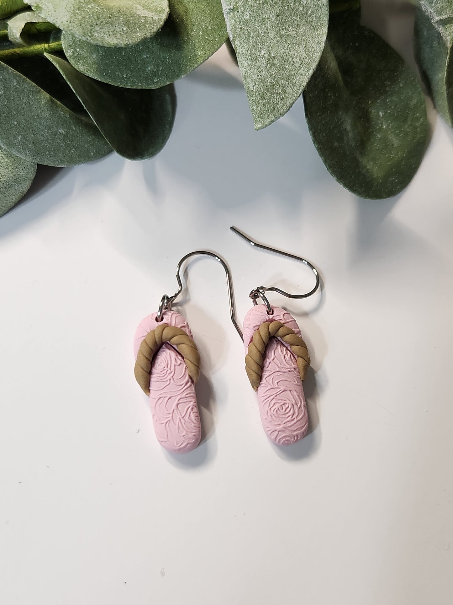Flip Flop Dangle Earrings - Silver