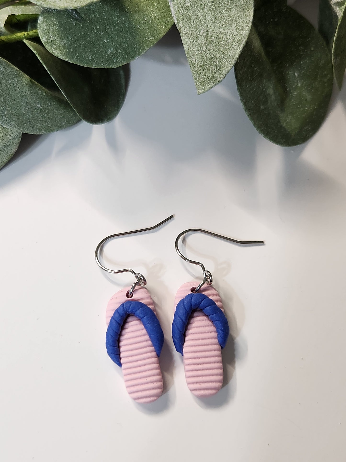 Flip Flop Dangle Earrings - Silver