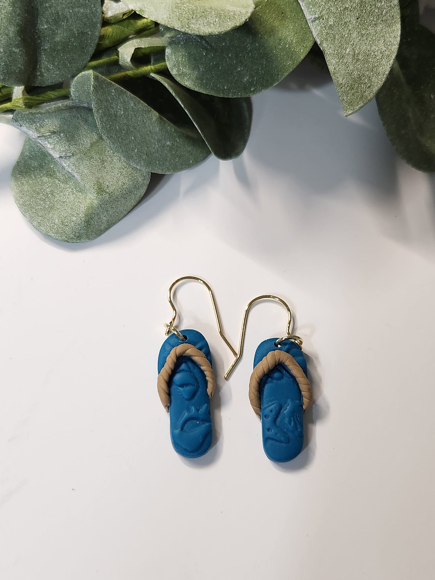Flip Flop Dangle Earrings -Gold