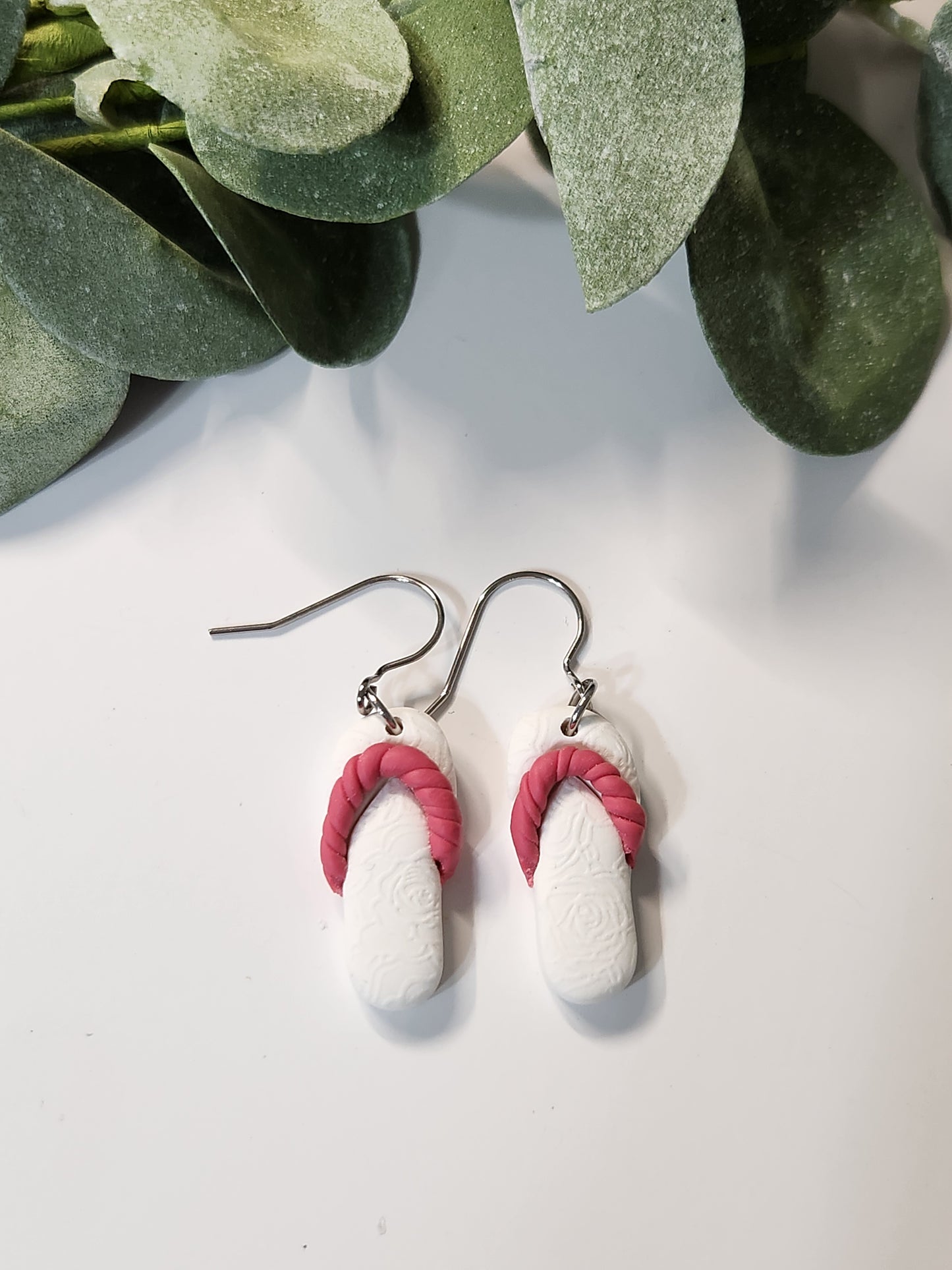 Flip Flop Dangle Earrings - Silver
