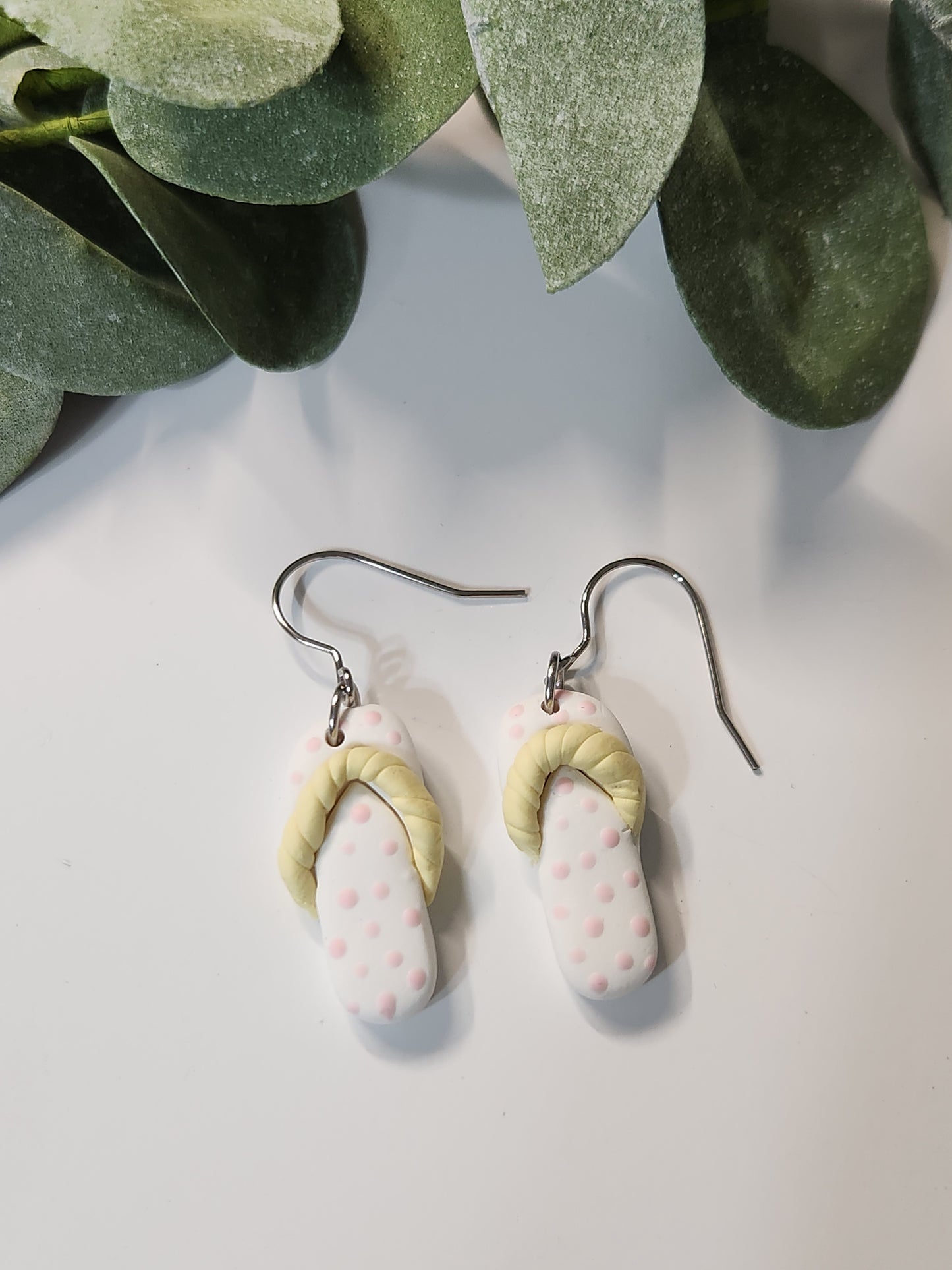 Flip Flop Dangle Earrings - Silver
