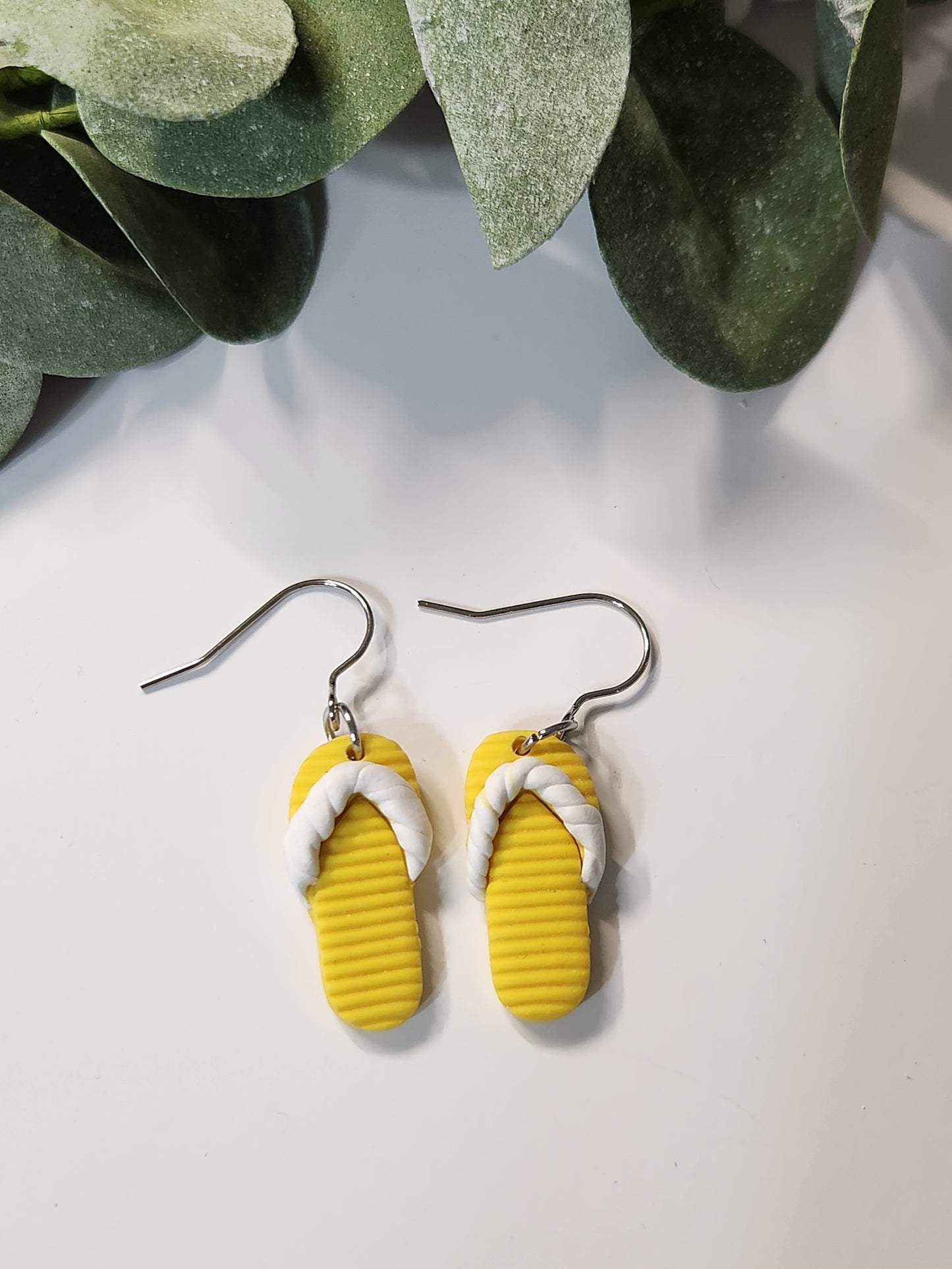 Flip Flop Dangle Earrings - Silver