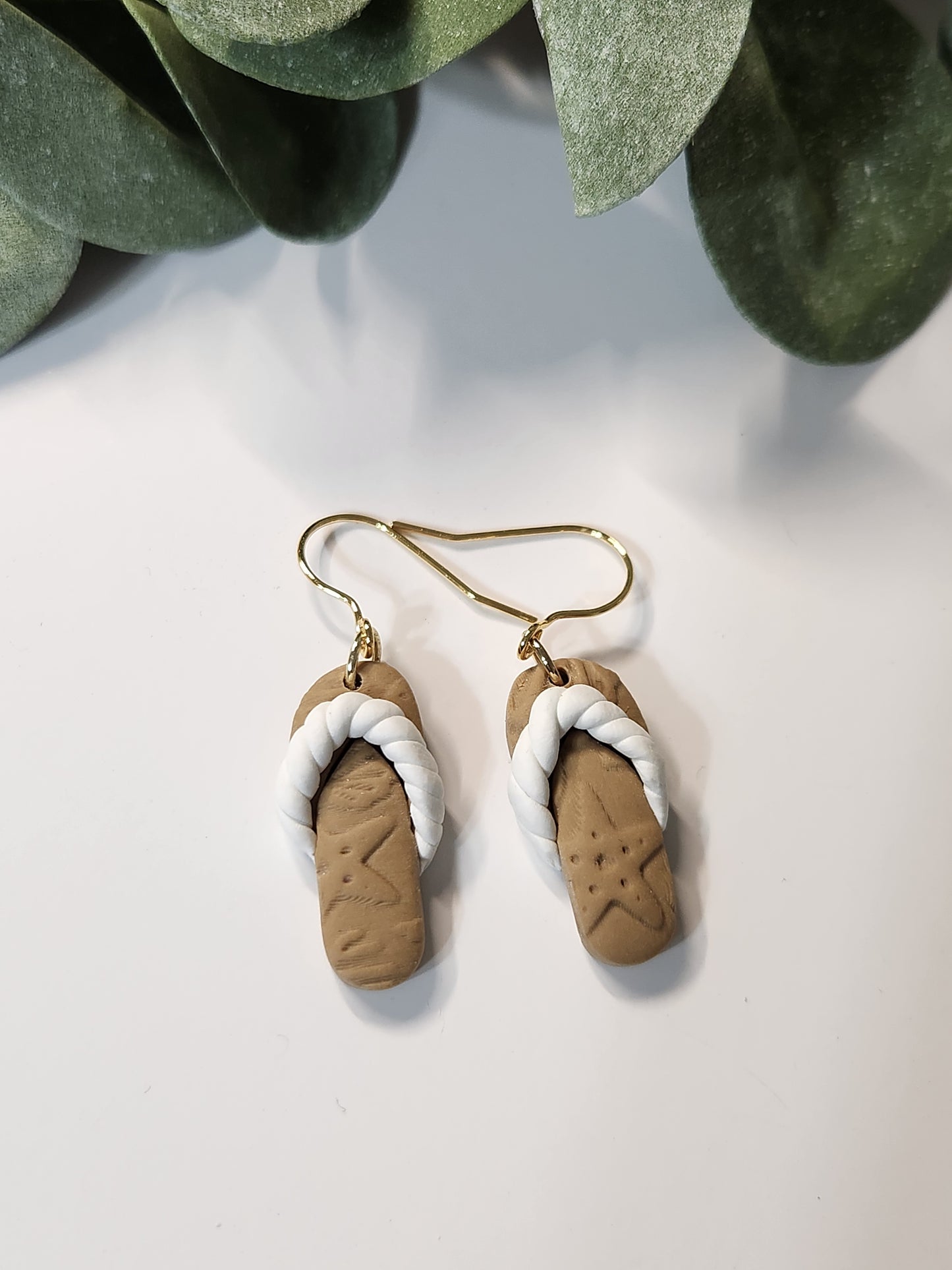 Flip Flop Dangle Earrings -Gold