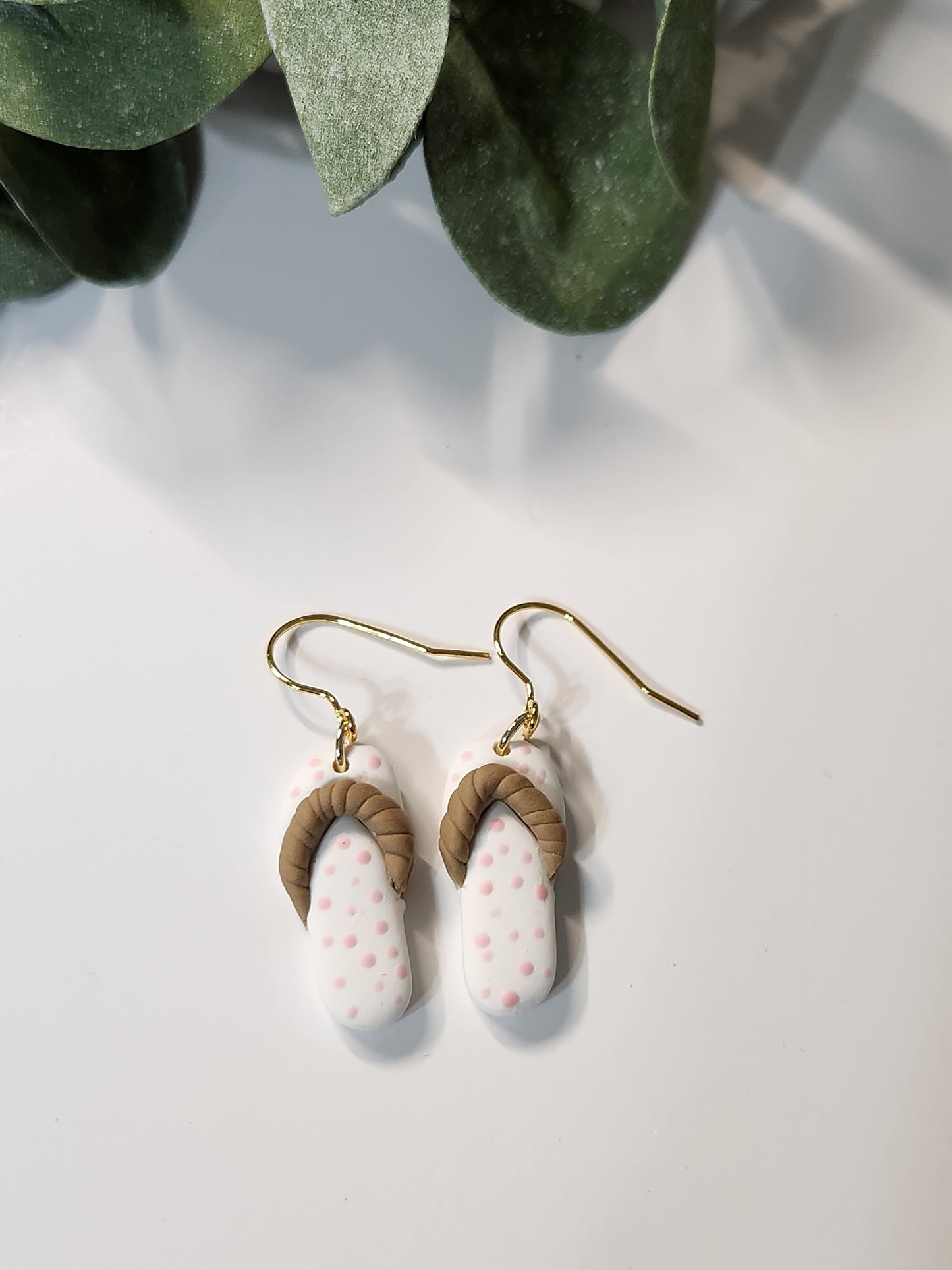 Flip Flop Dangle Earrings -Gold