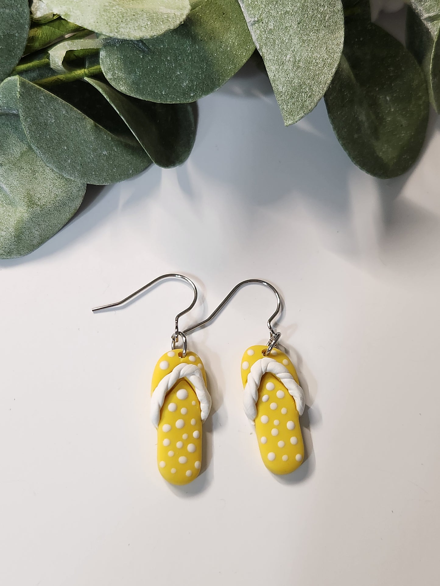 Flip Flop Dangle Earrings - Silver