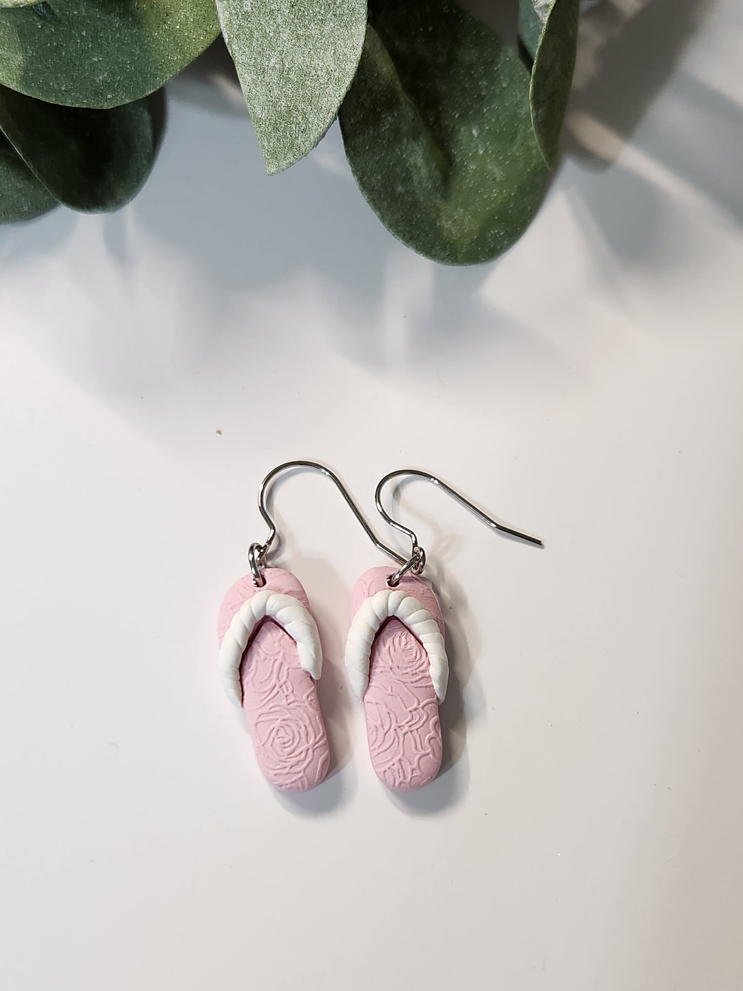 Flip Flop Dangle Earrings - Silver