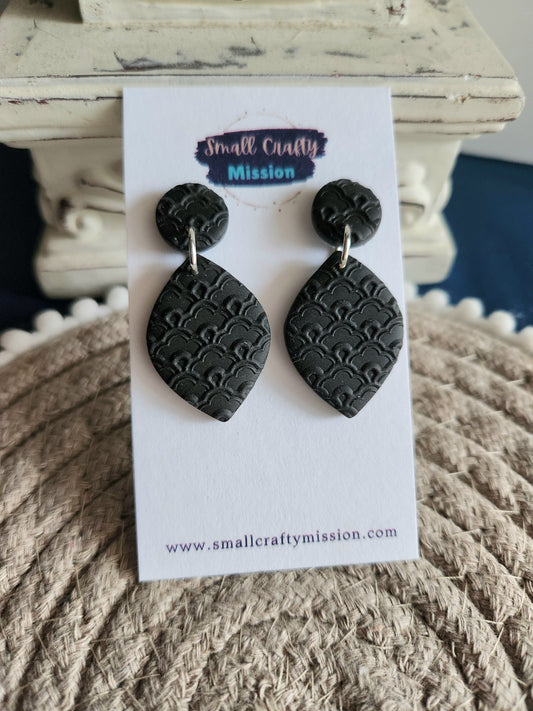 Black Scalloped Dangles