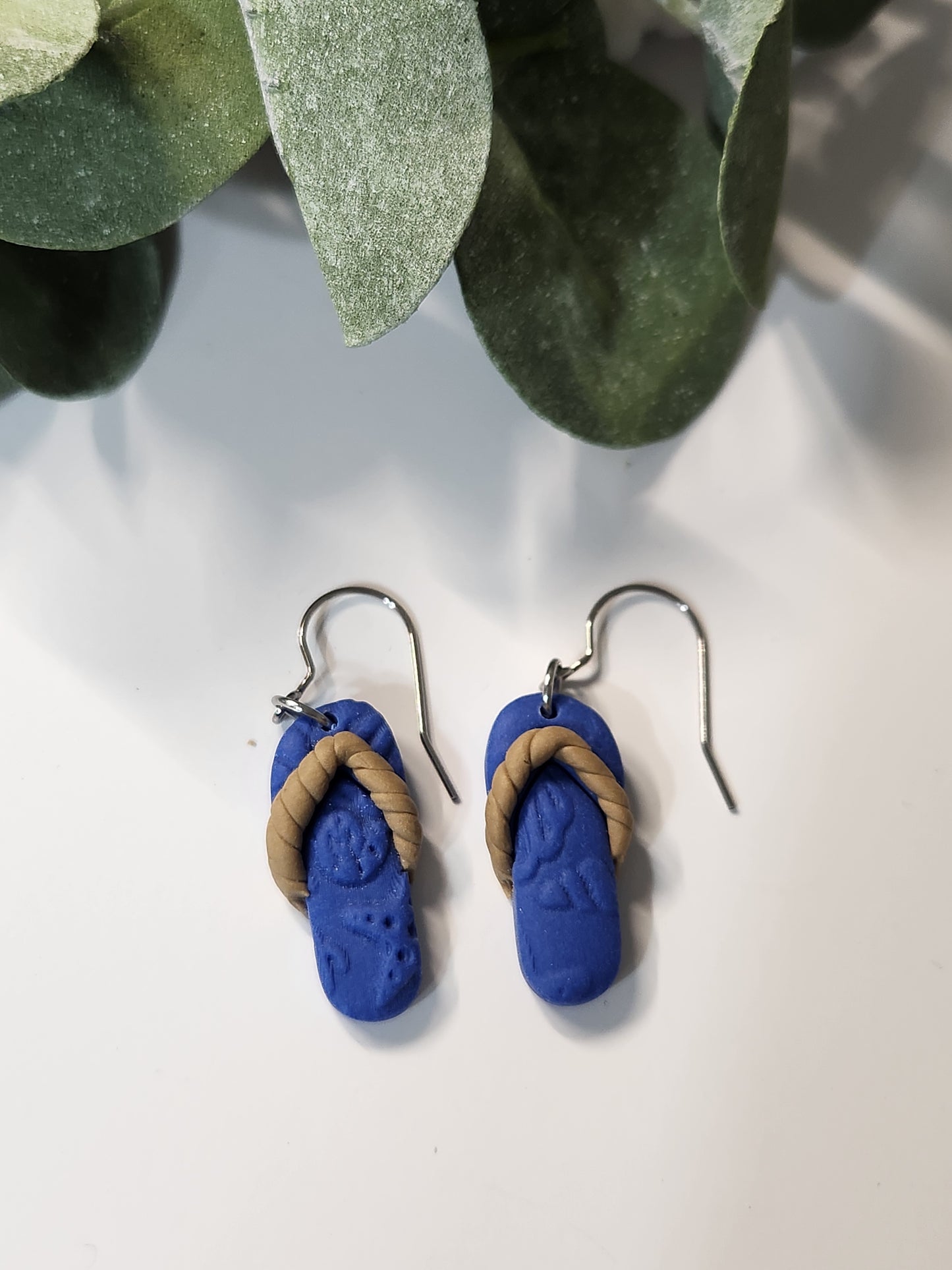 Flip Flop Dangle Earrings - Silver