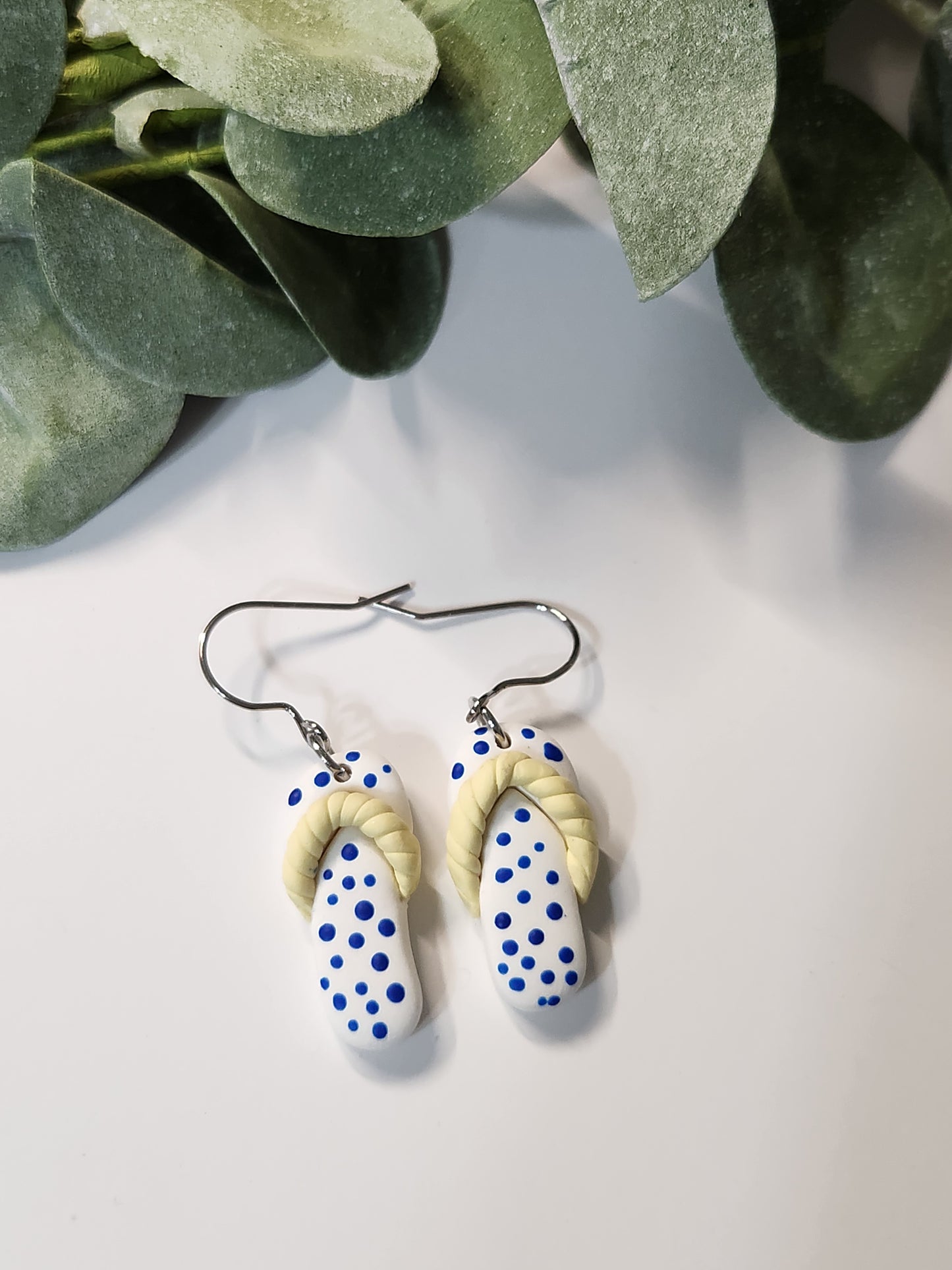 Flip Flop Dangle Earrings - Silver