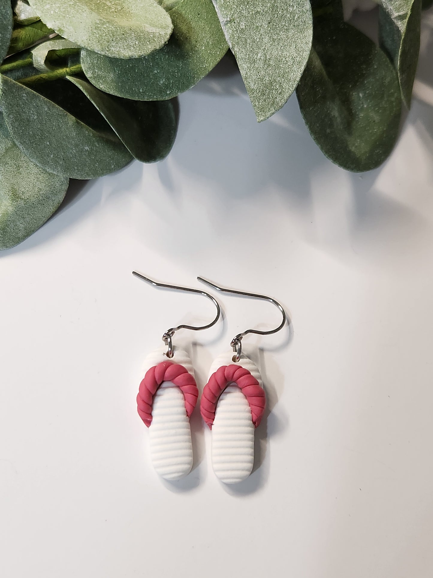 Flip Flop Dangle Earrings - Silver