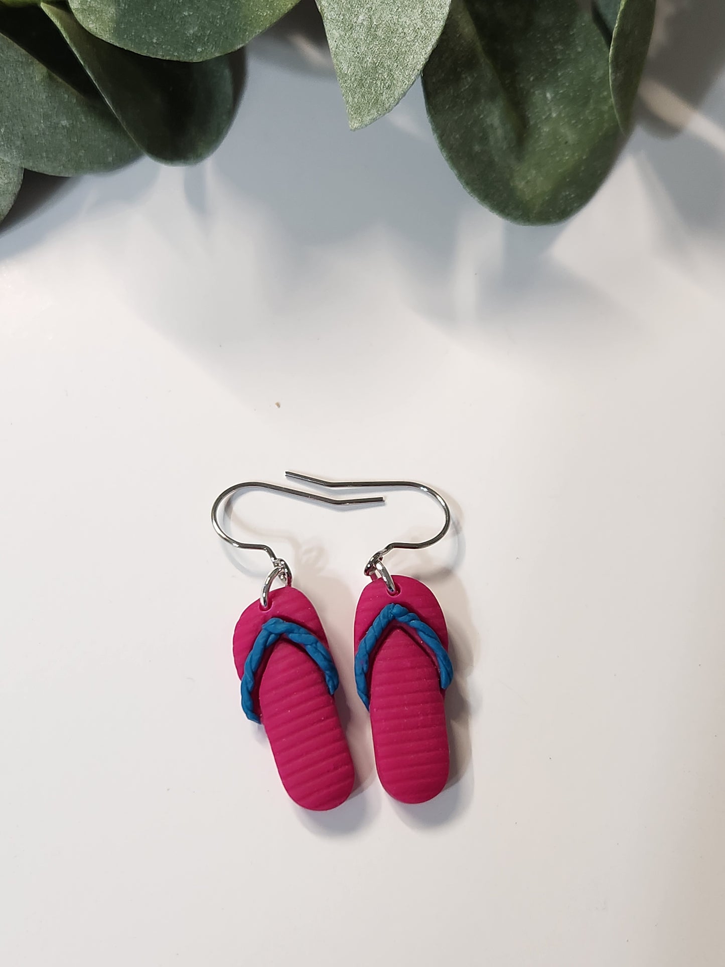 Flip Flop Dangle Earrings - Silver