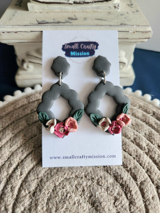 Grey and Pink Florals