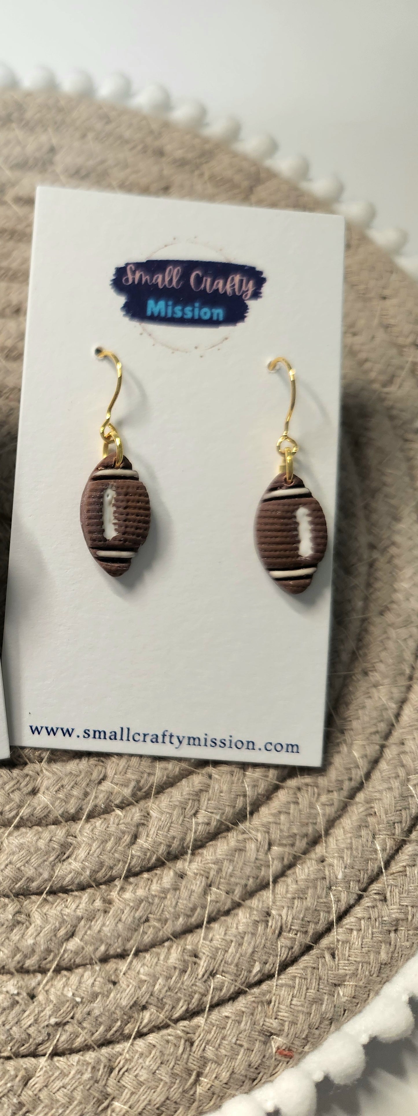 Football Dangle Earrings