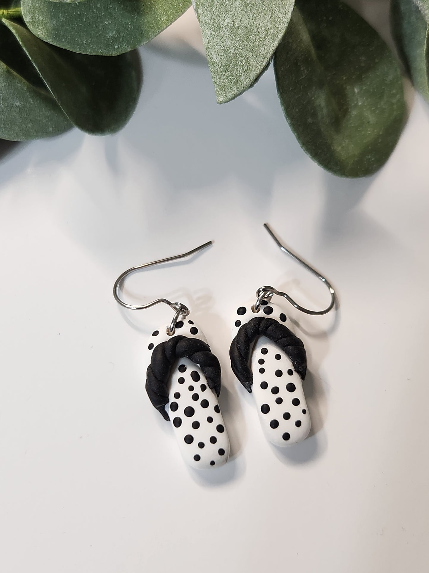 Flip Flop Dangle Earrings - Silver